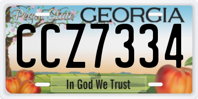 GA license plate CCZ7334