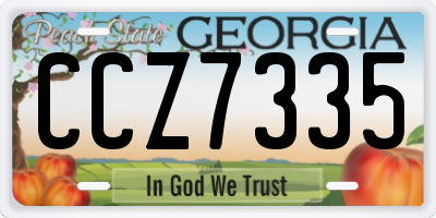 GA license plate CCZ7335
