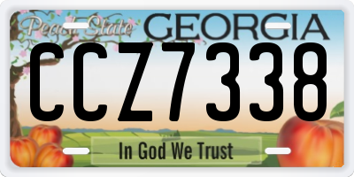 GA license plate CCZ7338