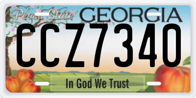 GA license plate CCZ7340