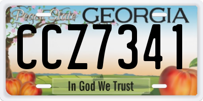 GA license plate CCZ7341