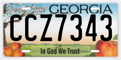 GA license plate CCZ7343
