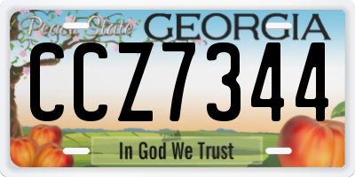 GA license plate CCZ7344