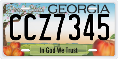 GA license plate CCZ7345