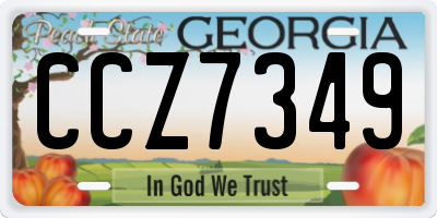 GA license plate CCZ7349