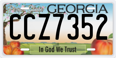 GA license plate CCZ7352