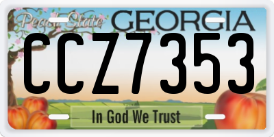 GA license plate CCZ7353