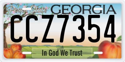GA license plate CCZ7354