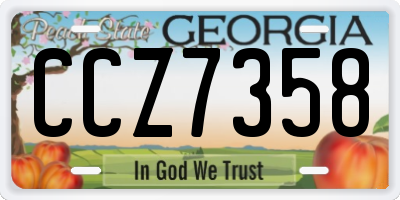 GA license plate CCZ7358