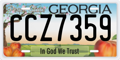 GA license plate CCZ7359