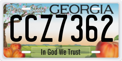 GA license plate CCZ7362