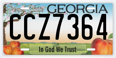 GA license plate CCZ7364