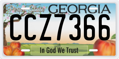 GA license plate CCZ7366