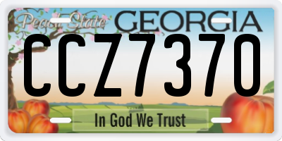 GA license plate CCZ7370