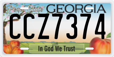 GA license plate CCZ7374