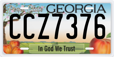 GA license plate CCZ7376