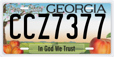 GA license plate CCZ7377