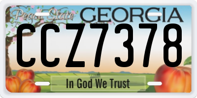 GA license plate CCZ7378