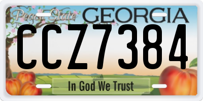 GA license plate CCZ7384