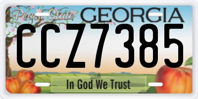 GA license plate CCZ7385