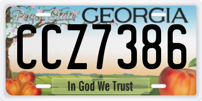 GA license plate CCZ7386