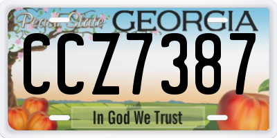 GA license plate CCZ7387
