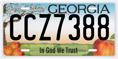 GA license plate CCZ7388