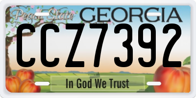 GA license plate CCZ7392