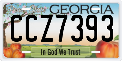 GA license plate CCZ7393