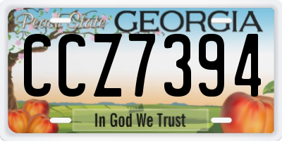 GA license plate CCZ7394