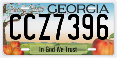 GA license plate CCZ7396