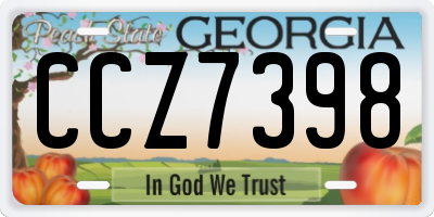 GA license plate CCZ7398