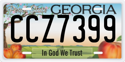 GA license plate CCZ7399