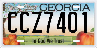 GA license plate CCZ7401