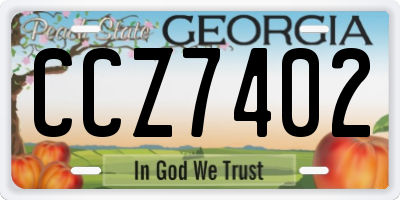 GA license plate CCZ7402