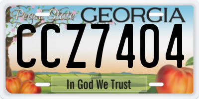 GA license plate CCZ7404
