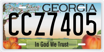 GA license plate CCZ7405