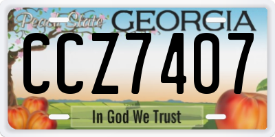 GA license plate CCZ7407