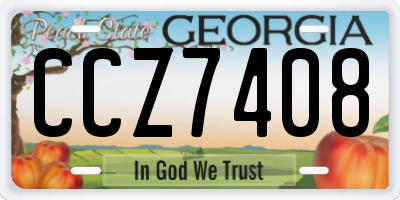 GA license plate CCZ7408