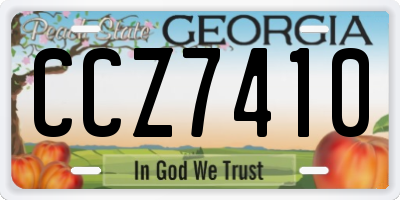 GA license plate CCZ7410