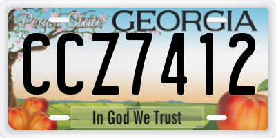 GA license plate CCZ7412