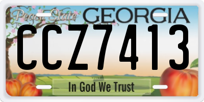 GA license plate CCZ7413