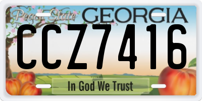 GA license plate CCZ7416
