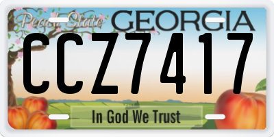 GA license plate CCZ7417