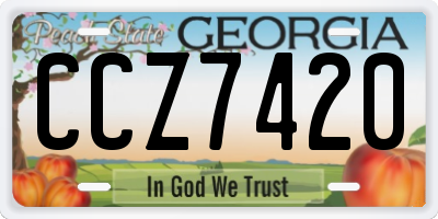 GA license plate CCZ7420