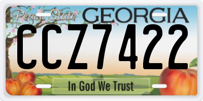 GA license plate CCZ7422