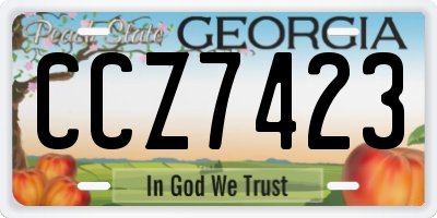GA license plate CCZ7423