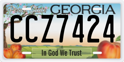 GA license plate CCZ7424