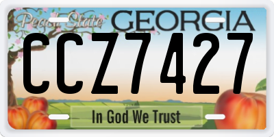 GA license plate CCZ7427