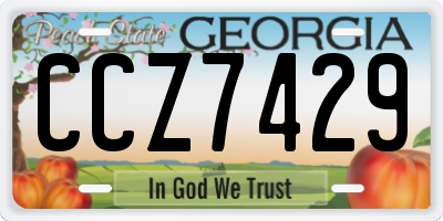 GA license plate CCZ7429